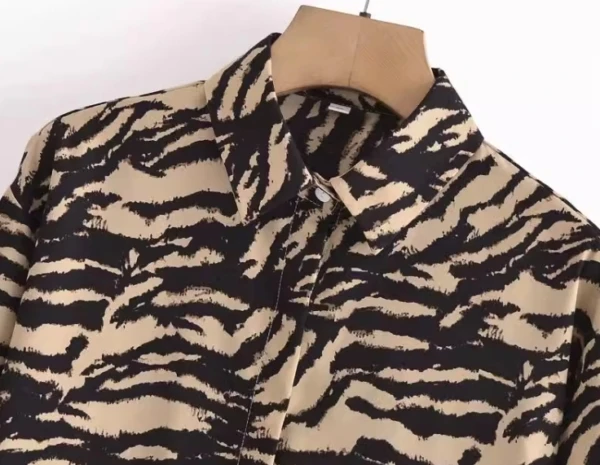 Brown Leopard Print Button-Up Shirt | Jurin - XG 5 Brown Leopard Print Button-Up Shirt | Jurin - XG - Image 3