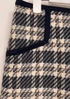 Blue Plaid Tweed Skirt | Karina - Aespa -Diva s Closet Karina Aespa Blue Plaid Tweed Skirt 3