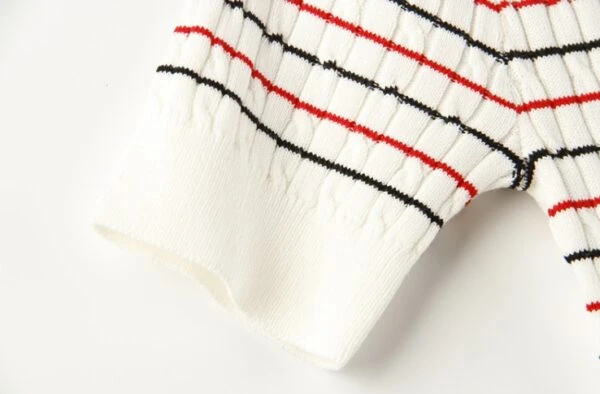 White Collared Stripe Dress | Kazuha - Le Sserafim 15 White Collared Stripe Dress | Kazuha - Le Sserafim - Image 13