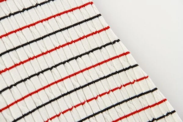 White Collared Stripe Dress | Kazuha - Le Sserafim 14 White Collared Stripe Dress | Kazuha - Le Sserafim - Image 12