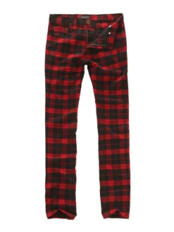 Red Plaid Retro Pants | LeeKnow - Stray Kids -Diva s Closet LeeKnow Stray Kids Red Plaid Retro Pants 4 600x800 1