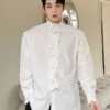 White Ruffled Long Sleeve Shirt | Leeknow - Stray Kids 1 White Ruffled Long Sleeve Shirt | Leeknow - Stray Kids -Diva s Closet Leeknow Stray Kids White Ruffled Long Sleeve Shirt 1