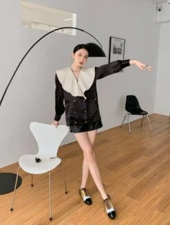 Black French Collared Blouse | Lia - ITZY 20 Black French Collared Blouse | Lia - ITZY -Diva s Closet Lia ITZY Black French Collared Top 3 600x794 1