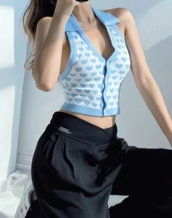 Light Blue Heart Halter Top | Somi -Diva s Closet Light Blue Heart Halter Top Somi 2 600x760 1