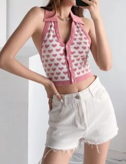 Light Blue Heart Halter Top | Somi -Diva s Closet Light Blue Heart Halter Top Somi Pink 1 600x782 1