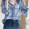 Light Blue Plaid Shirt | Renjun - NCT -Diva s Closet Light Blue Plaid Shirt Renjun NCT 2 e1711632831604 600x721 1