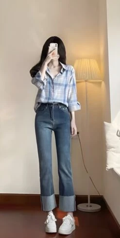 Light Blue Plaid Shirt | Renjun - NCT -Diva s Closet Light Blue Plaid Shirt Renjun NCT 4