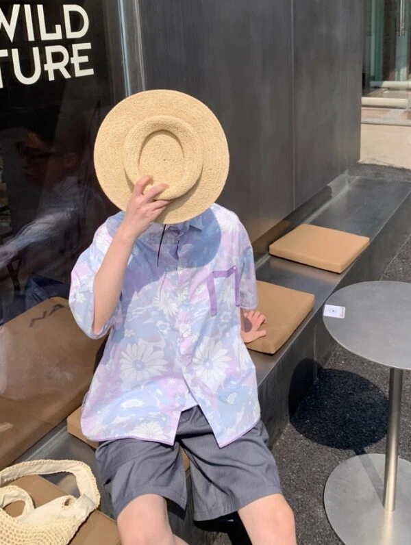 Lilac Floral Summer Shirt | Sunghoon - Enhypen 3 Lilac Floral Summer Shirt | Sunghoon - Enhypen