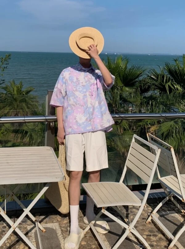 Lilac Floral Summer Shirt | Sunghoon - Enhypen 4 Lilac Floral Summer Shirt | Sunghoon - Enhypen - Image 2