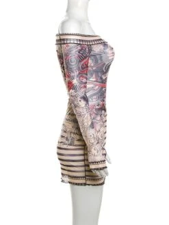 Front Page 38 Front Page -Diva s Closet Lisa BlackPink Beige And Black Striped Mesh Dress 3