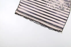 Beige And Black Striped Mesh Dress | Lisa - BlackPink -Diva s Closet Lisa BlackPink Beige And Black Striped Mesh Dress 4 600x400 1