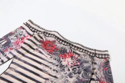 Beige And Black Striped Mesh Dress | Lisa - BlackPink -Diva s Closet Lisa BlackPink Beige And Black Striped Mesh Dress 5 600x400 1