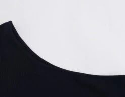 Black One Side Off-Shoulder Crop Top | Lisa - BlackPink -Diva s Closet Lisa BlackPink Black One Side Off Shoulder Crop Top 1 600x470 1