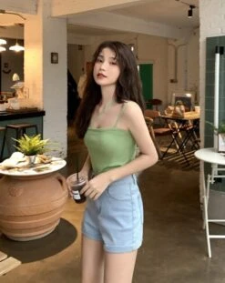 Black Slant Strap Top | Lisa - BlackPink -Diva s Closet Lisa BlackPink Black Slant Strap Top 35 600x756 1