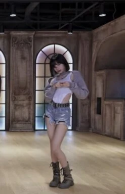 Grey Bolero Sweatshirt And Leotard Top | Lisa - BlackPink -Diva s Closet Lisa BlackPink Bolero And Leotard Top 3