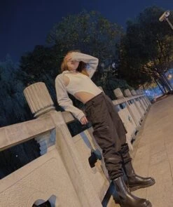 Grey Bolero Sweatshirt And Leotard Top | Lisa - BlackPink