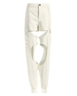 White Cut-Out Hollow Pants | Lisa - BlackPink