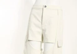 White Cut-Out Hollow Pants | Lisa - BlackPink -Diva s Closet Lisa BlackPink White Cut Out Hollow Pants 7 600x425 1