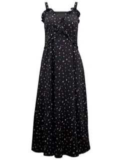 Black Sling Dress With Floral Pattern | Lisa - Blackpink -Diva s Closet Lisa Blackpink Black Sling Dress With Floral Pattern 3 600x773 1