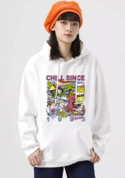 White Chill Since 1993 Pink T-Rex Hoodie | Lisa - Blackpink