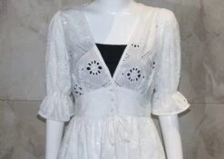 White Embroidery V-Neck Dress | Lisa - BlackPink -Diva s Closet Lisa White Embroidery V Neck Dress 6 600x424 1