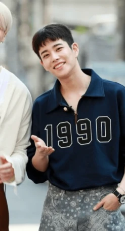 Blue 1990 Zip Collared Sweatshirt | MJ - Astro -Diva s Closet MJ Astro Blue 1990 Zip Polo Sweater 1