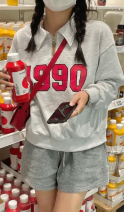 Blue 1990 Zip Collared Sweatshirt | MJ - Astro -Diva s Closet MJ Astro Blue 1990 Zip Polo Sweater 9