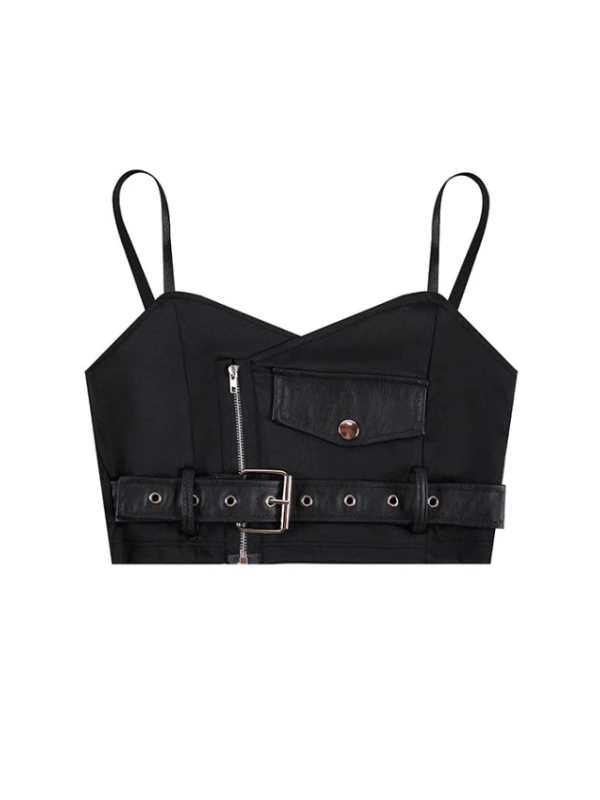 Black Belted Crop Top | Mia - Everglow 3 Black Belted Crop Top | Mia - Everglow