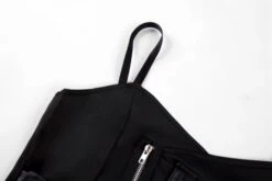 Black Belted Crop Top | Mia - Everglow 22 Black Belted Crop Top | Mia - Everglow -Diva s Closet Mia Everglow Black Belted Crop Top 8 600x400 1