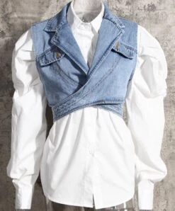 White Puffed Sleeve Shirt | Mia - Everglow -Diva s Closet Mia Everglow White Puffed Sleeve Shirt 1