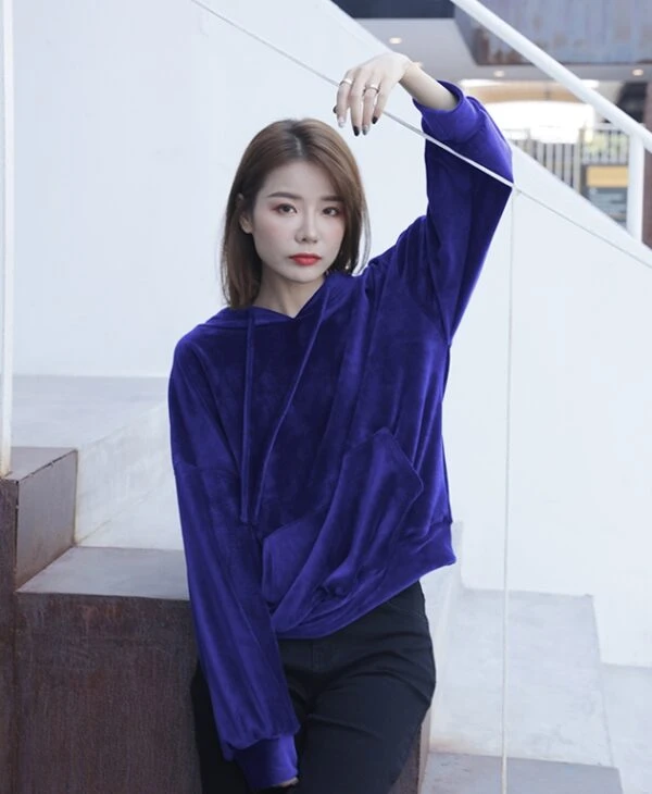 Midnight Blue Velvet Hoodie | Jin - BTS 3 Midnight Blue Velvet Hoodie | Jin - BTS