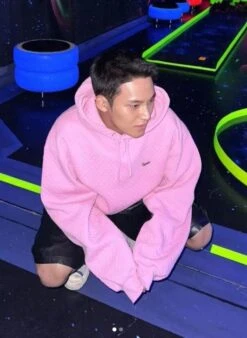 Pink Quilted Texture Hoodie | Mingyu - Seventeen -Diva s Closet Mingyu Seventeen Pink Quilted Texture Hoodie 1 600x820 1