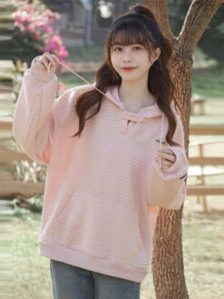 Pink Quilted Texture Hoodie | Mingyu - Seventeen -Diva s Closet Mingyu Seventeen Pink Quilted Texture Hoodie 4 600x800 1