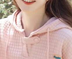 Pink Quilted Texture Hoodie | Mingyu - Seventeen -Diva s Closet Mingyu Seventeen Pink Quilted Texture Hoodie 6 600x489 1