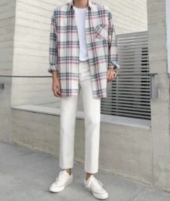 Plaid Blue And Red Long Sleeve Shirt | Minnie - (G)I-DLE -Diva s Closet Minnie GI DLE Plaid Blue And Red Long Sleeve Shirt 2 600x708 1