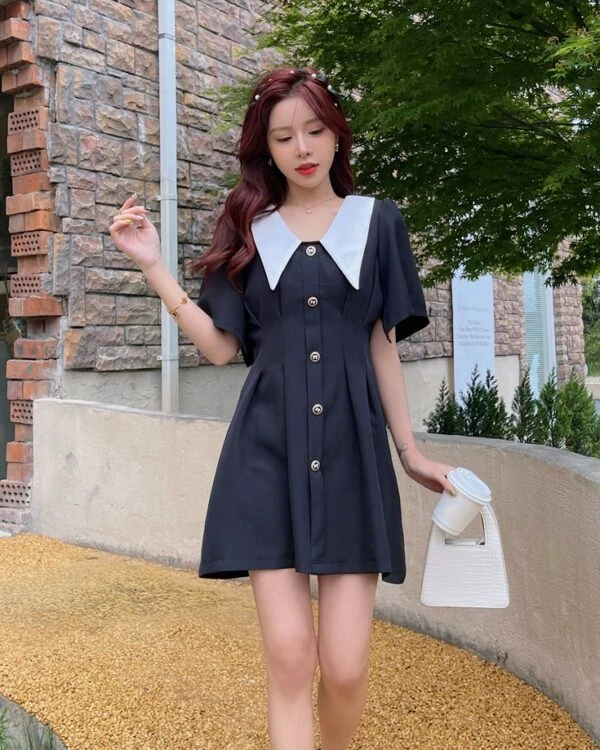 Black French Collared Dress | Miyeon - (G)I-DLE 3 Black French Collared Dress | Miyeon - (G)I-DLE