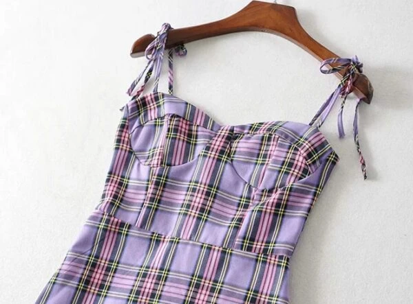 Lilac Plaid Dress | Miyeon - (G)I-DLE 4 Lilac Plaid Dress | Miyeon - (G)I-DLE - Image 2