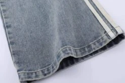 Blue Triple Side Stripes Jeans | Moonbyul - Mamamoo -Diva s Closet Moonbyul Mamamoo Blue Triple Side Stripes Jeans 6 600x400 1