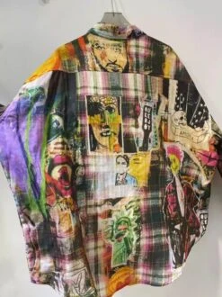 Multicolored Artsy Graffiti Plaid Shirt | Hoshi - Seventeen -Diva s Closet Multicolored Artsy Graffiti Plaid Shirt Hoshi Seventeen 2 600x802 1