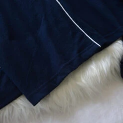 Navy Blue Pajama Set With White Linings | Olivia - Loona -Diva s Closet Navy Blue Pajama Set With White Linings Olivia Loona 6 600x600 1