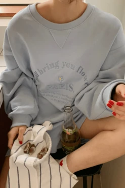 Yellow Letter Embroidered Loose Sweatshirt | Ningning - Aespa 28 Yellow Letter Embroidered Loose Sweatshirt | Ningning - Aespa -Diva s Closet Ningning Aespa Yellow Letter Embroidered Loose Sweater 13