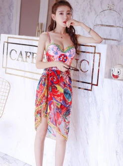 Pink Colorful Baroque Style One Piece Swimsuit | Solar - Mamamoo -Diva s Closet O1CN010vg6mZ27LHuY6wuoN 1869807780