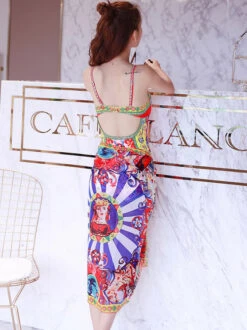 Pink Colorful Baroque Style One Piece Swimsuit | Solar - Mamamoo -Diva s Closet O1CN014Cg22M27LHuY6wyz5 1869807780