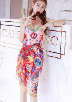 Pink Colorful Baroque Style One Piece Swimsuit | Solar - Mamamoo -Diva s Closet O1CN01Rll9RK27LHuZsNXFn 1869807780 e1643204942329