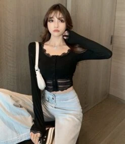 White Lace Edge Top | Onda - Everglow -Diva s Closet Onda Everglow White Lace Edge Top 11 600x687 1