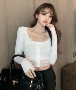 White Lace Edge Top | Onda - Everglow -Diva s Closet Onda Everglow White Lace Edge Top 14 600x712 1