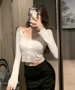 White Lace Edge Top | Onda - Everglow