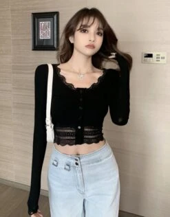 White Lace Edge Top | Onda - Everglow -Diva s Closet Onda Everglow White Lace Edge Top 7 600x767 1