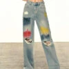 Blue Painted Ripped Jeans | Onew - SHINee -Diva s Closet Onew SHINee Blue Painted Ripped Jeans 4 600x801 1