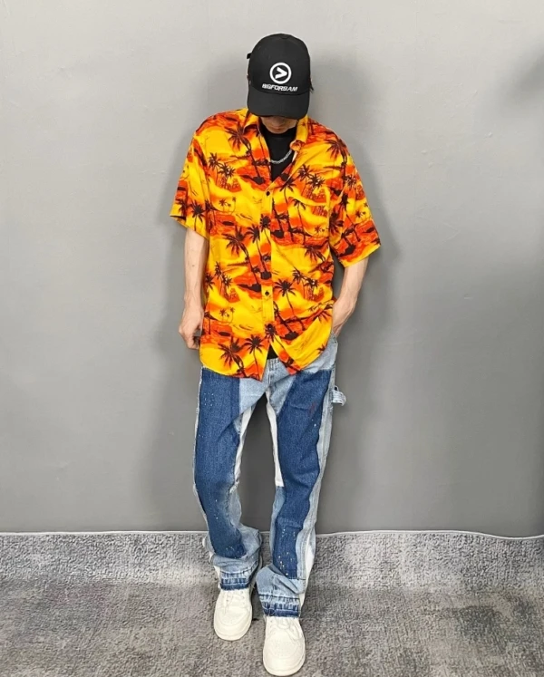 Orange Tropical Trees Shirt | Taemin - SHINee 3 Orange Tropical Trees Shirt | Taemin - SHINee